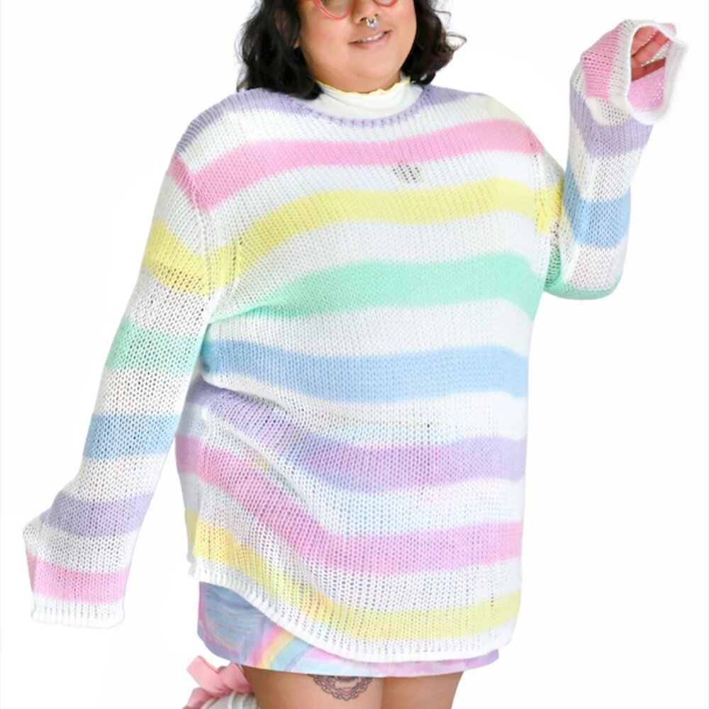 NWOT My Violet Candy Floss Loose Knit Pullover